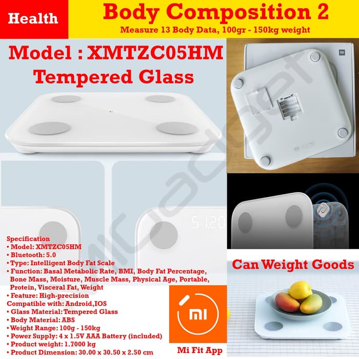 Xiaomi Mi Body Composition Scale 2 Mi Fit App Smart Mi Body Fat Scale