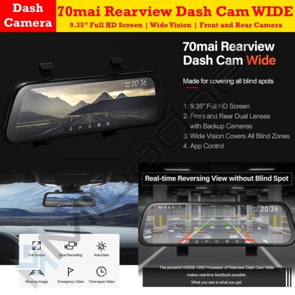 Xiaomi 70mai rearview dash cam wide midrive d07 обзор