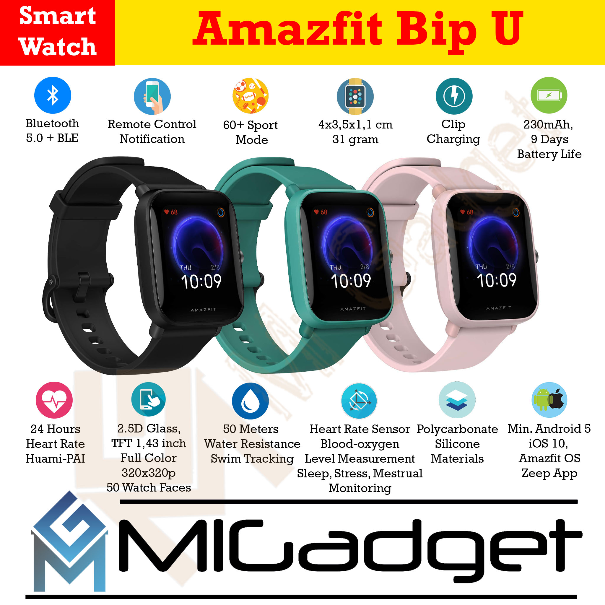 amazfit bip u blood pressure monitor