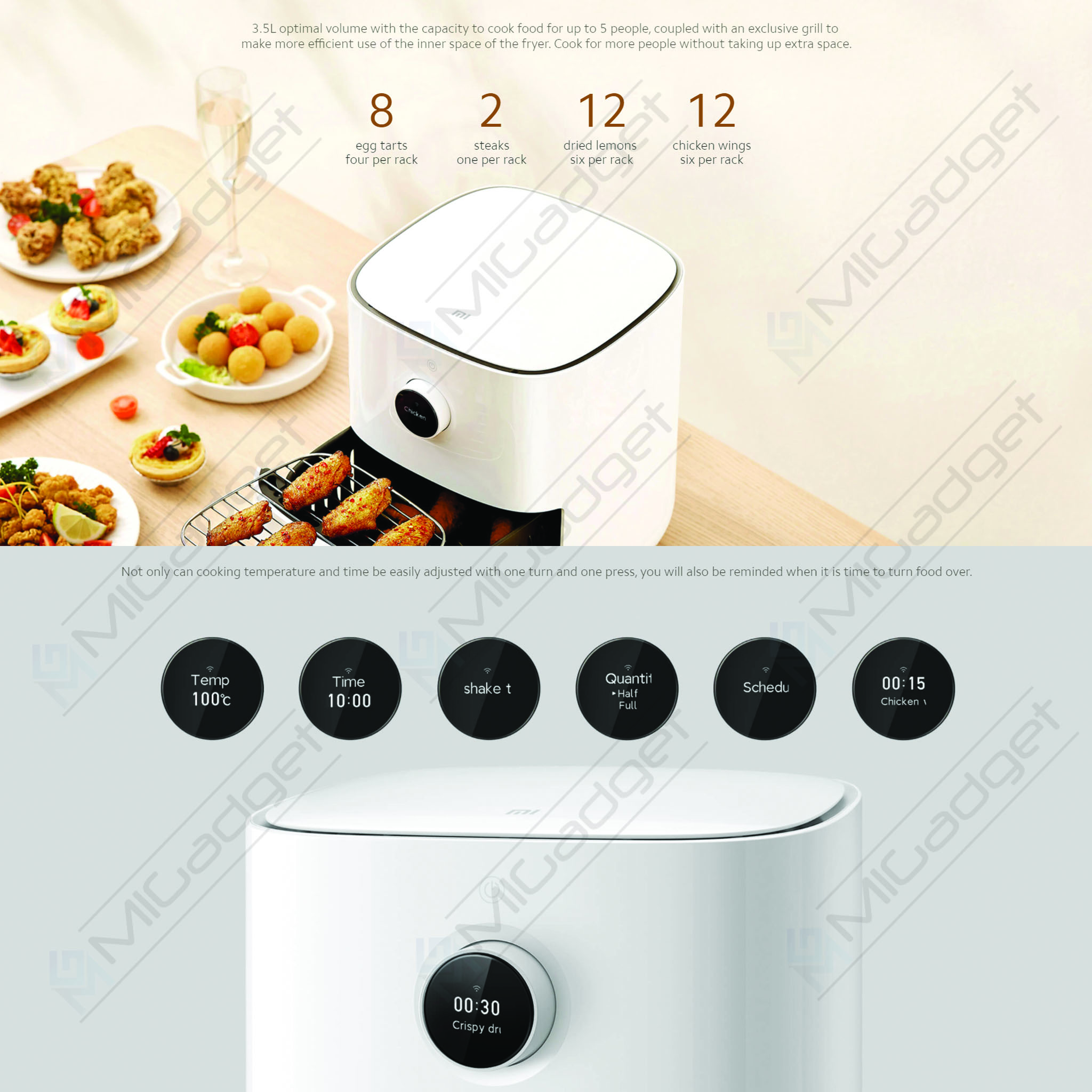 Xiaomi Mi Smart Air Fryer 3.5L can also bake, make yogurt, dry fruit, and  defrost » Gadget Flow