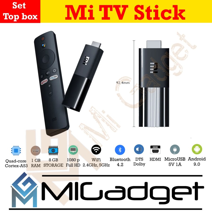XIAOMI Mi TV Stick HDR HDMI Bluetooth WiFi Dolby DTS HD Android TV 9.0