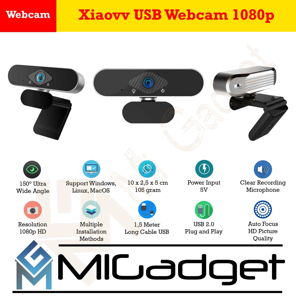 Xiaovv USB Webcam Web Camera 1080p - Mi Gadget Malang