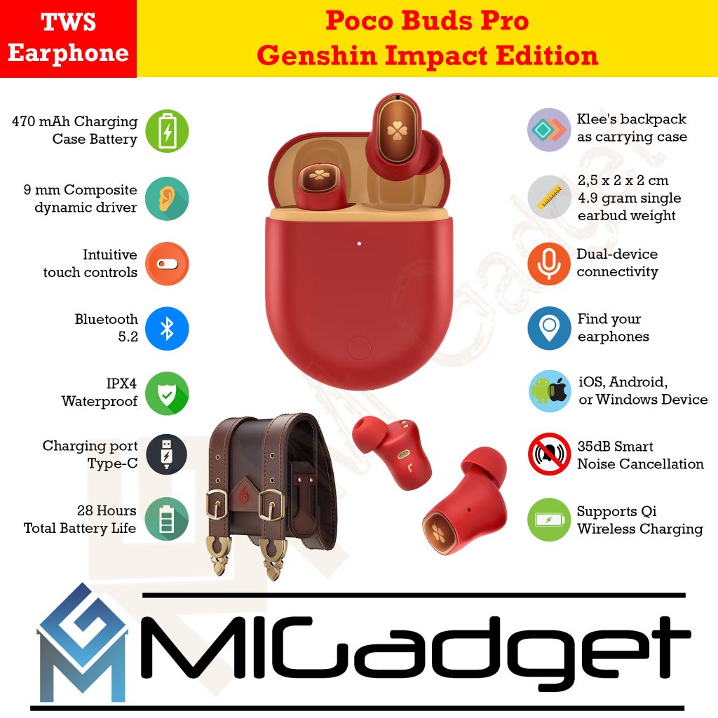 Poco Buds PocoBuds Pro Genshin Impact Edition Garansi Resmi - Mi Gadget ...