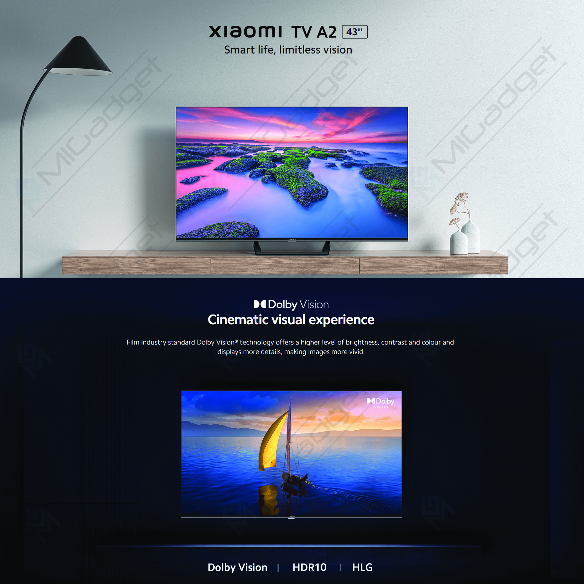 Xiaomi Mi LED TV A2 A 2 43 Inch 4K UHD Dolby Vision HDR 10 Android Smart TV  - Mi Gadget Malang