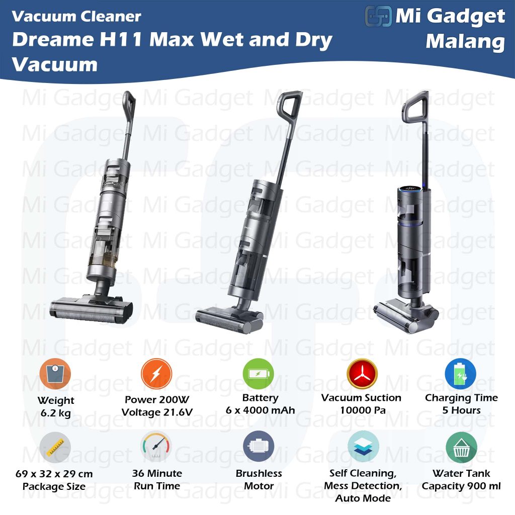 Dreame H11 Max Wet and Dry Vacuum Cleaner 10000Pa Self-Cleaning - Mi ...