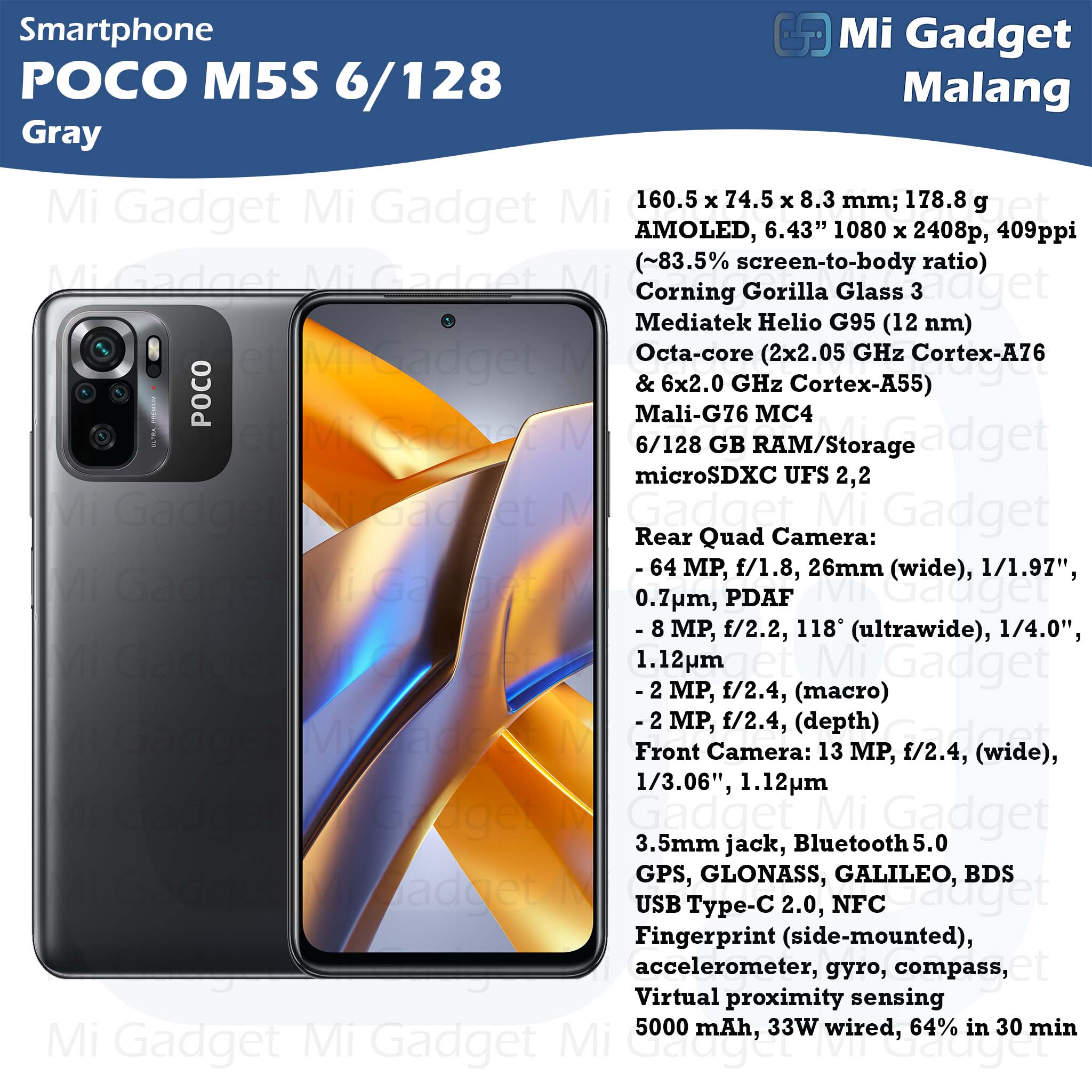 POCO M5 S M5S 6/128 Garansi Resmi - Mi Gadget Malang