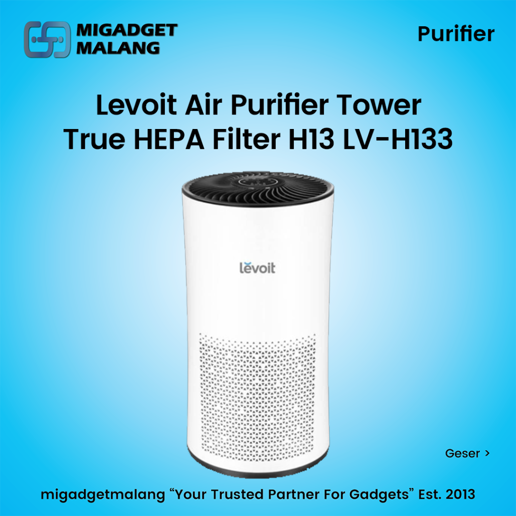 Levoit Air Purifier Tower True HEPA Filter H13 LVH133 Mi Gadget Malang