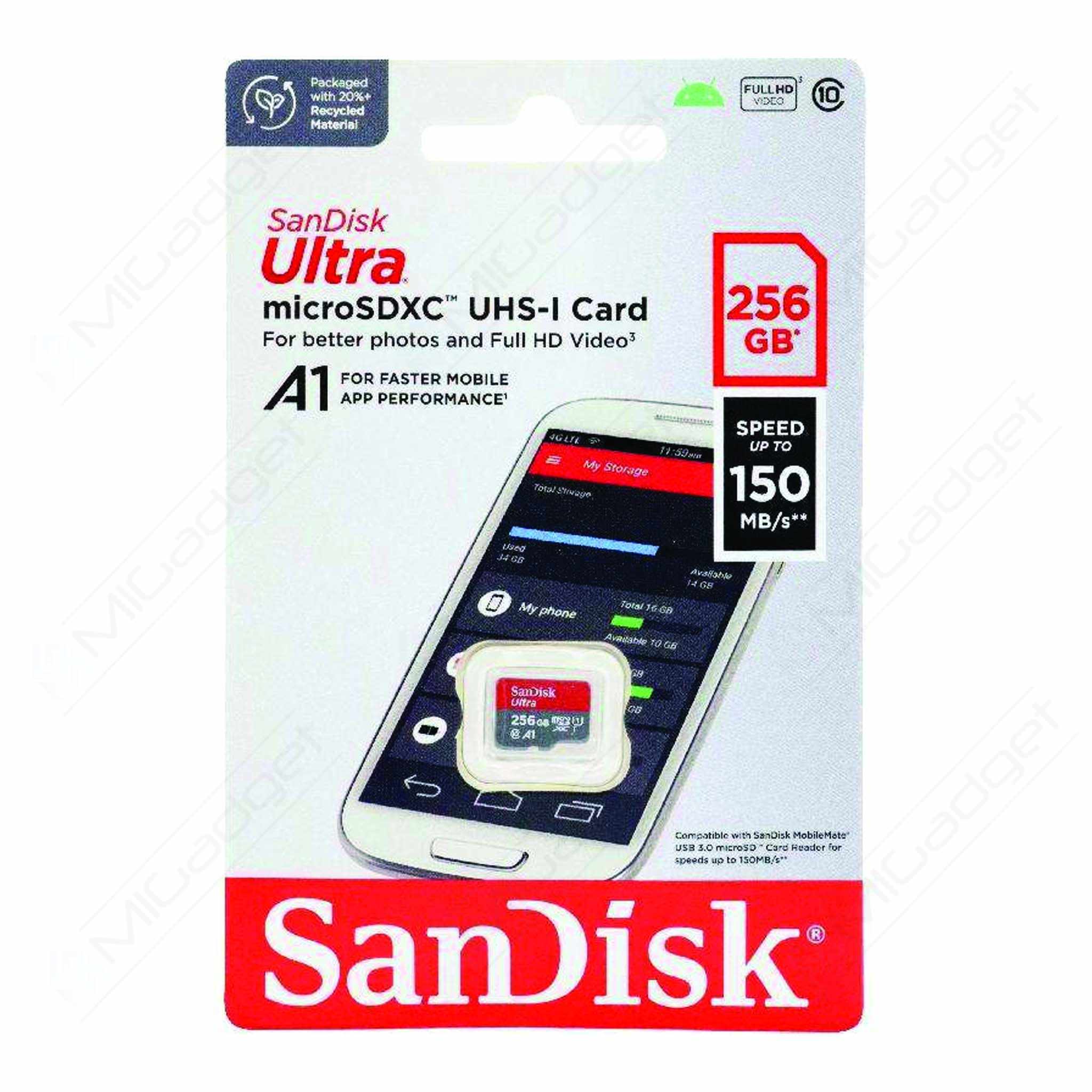 SanDisk Ultra microSDXC 256GB アダプター付き SDSQUAR-256G-GN6MA