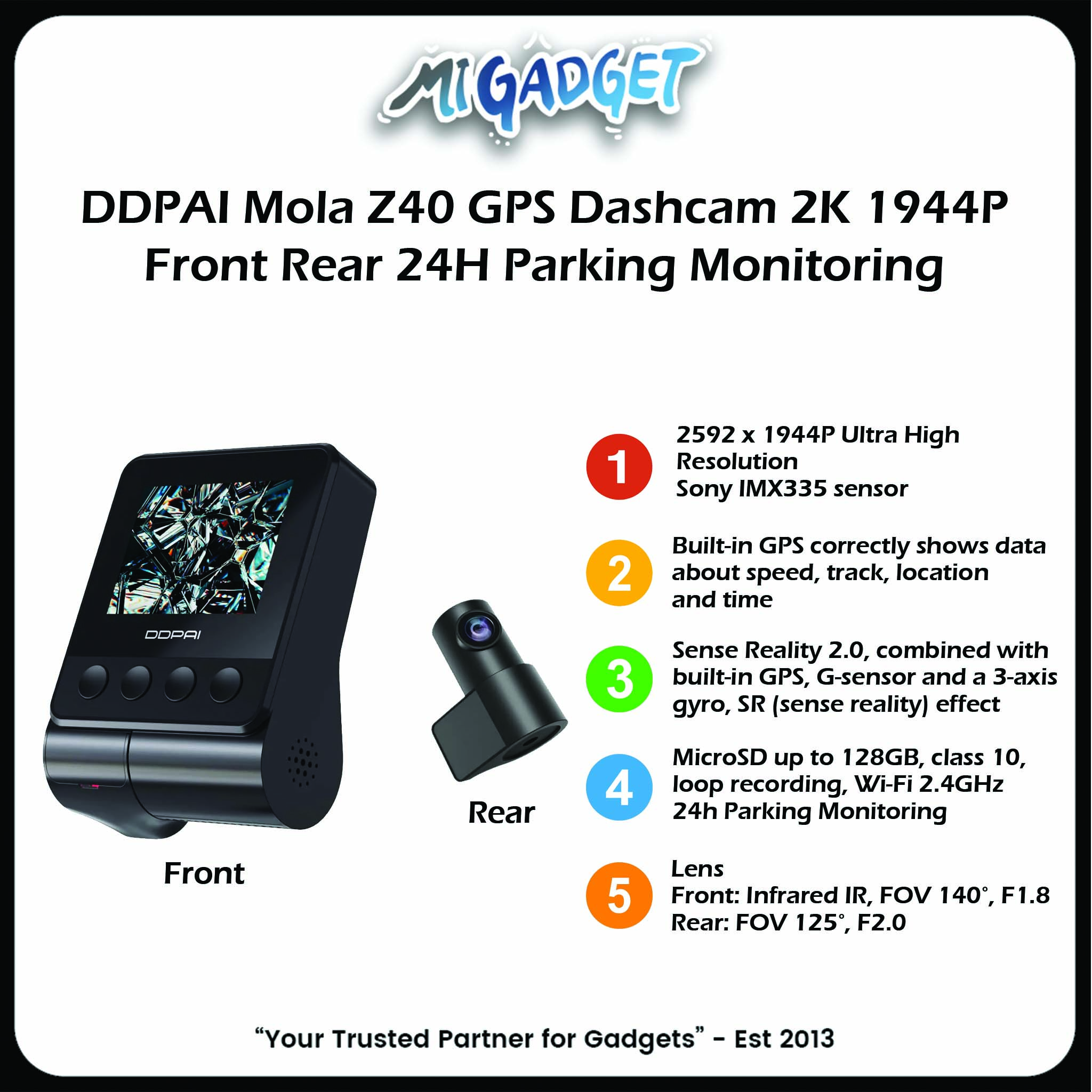 Ddpai Z40 GPS Dual Dash Cam - China Car Camera