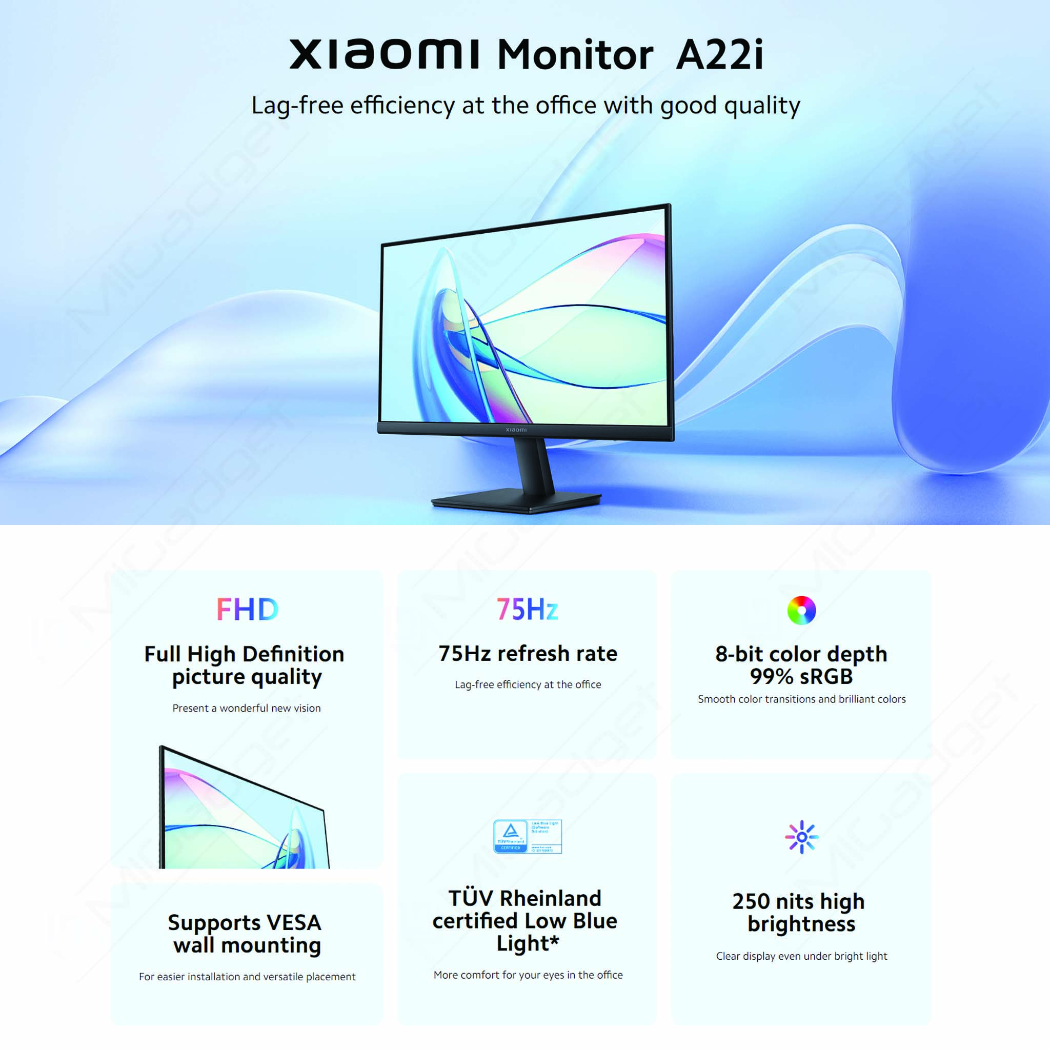 Xiaomi Monitor A22i 75Hz Full HD 1080P - Mi Gadget Malang