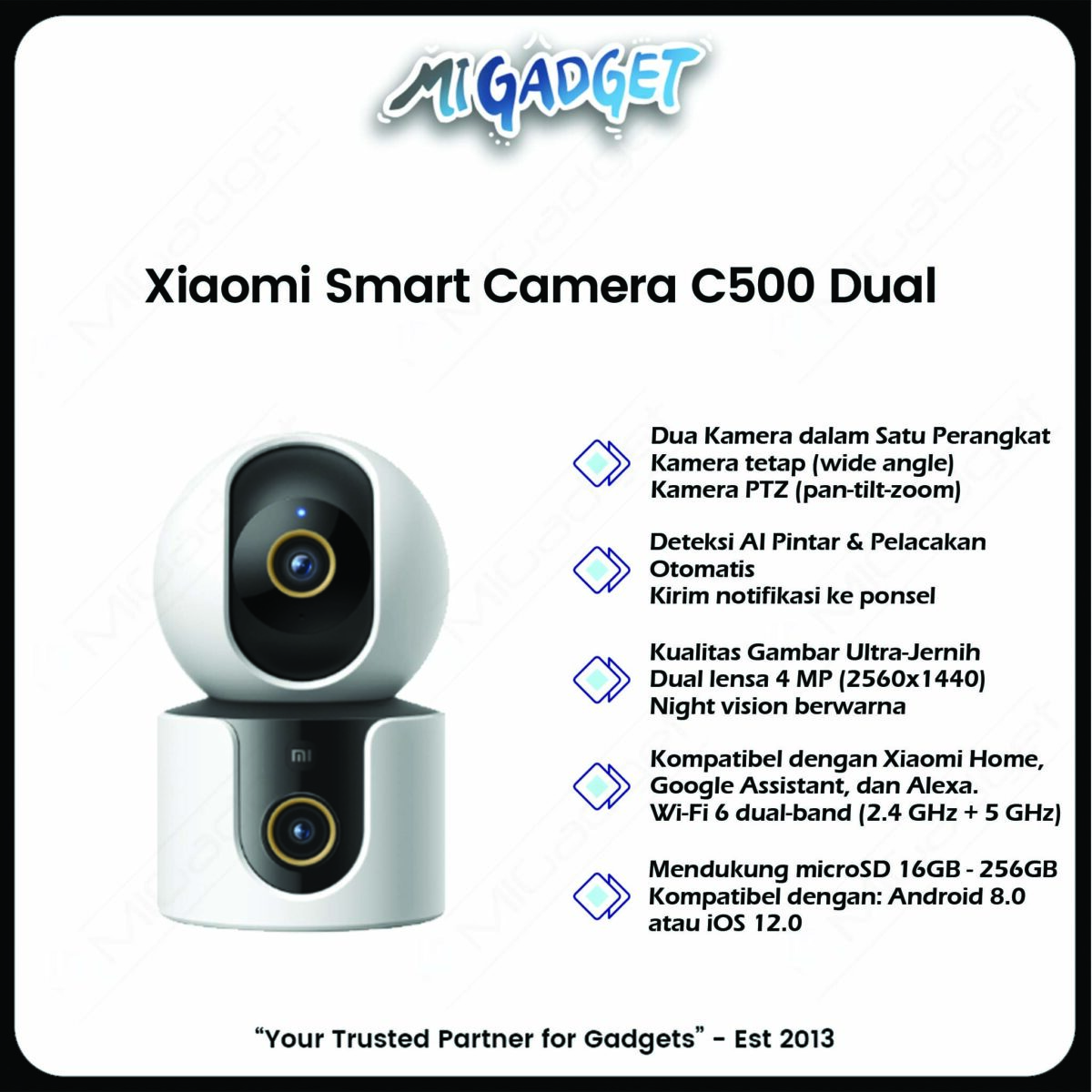 Xiaomi Smart Camera C500 Dual Kamera CCTV Dua Arah - Image 3