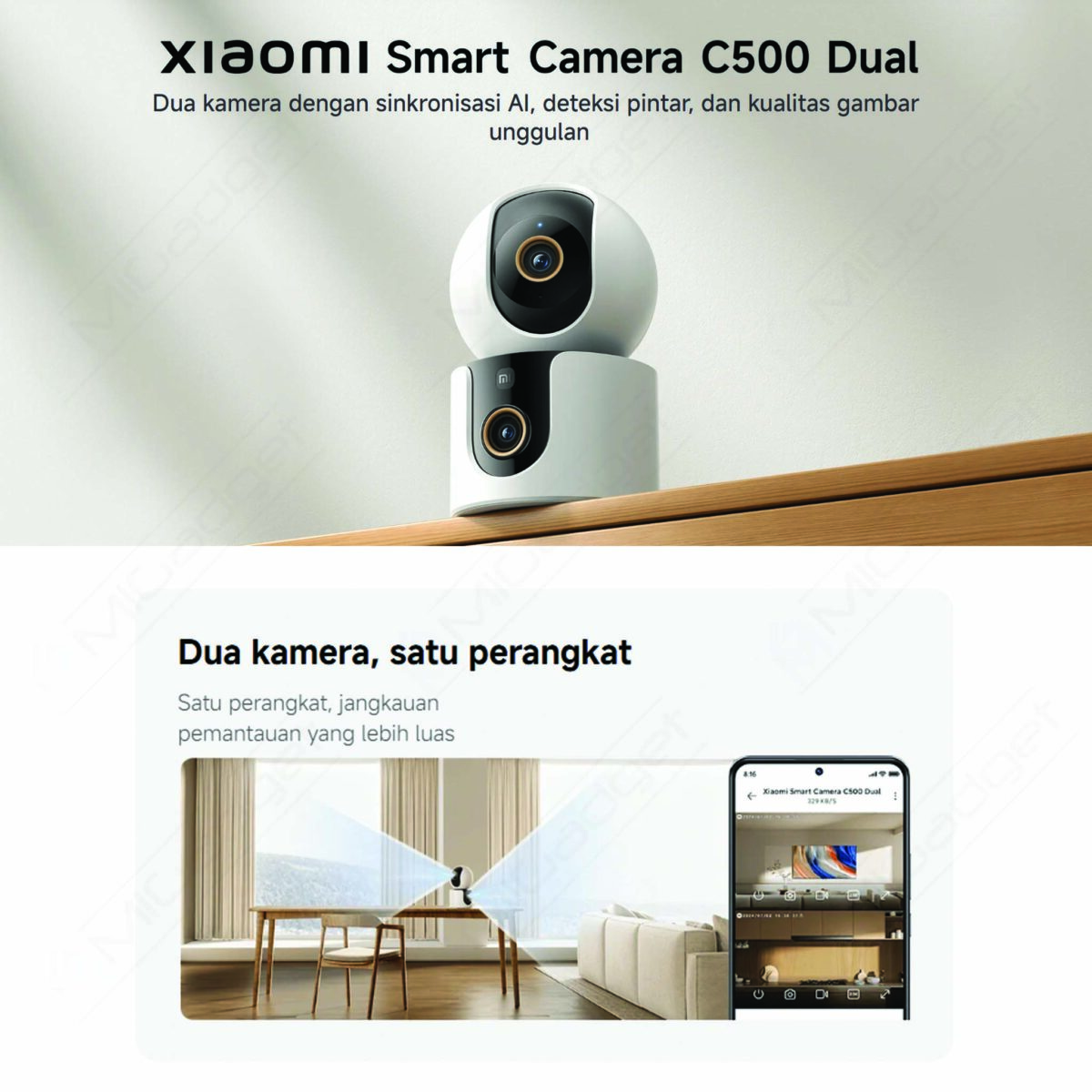 Xiaomi Smart Camera C500 Dual Kamera CCTV Dua Arah - Image 4