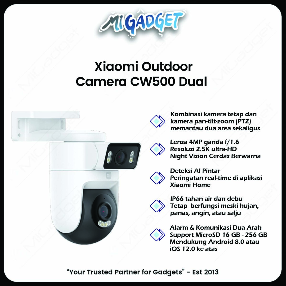 Xiaomi Outdoor Camera CW500 Dual Kamera CCTV Dua Arah Tahan Air IP66 Luar Ruangan - Image 3
