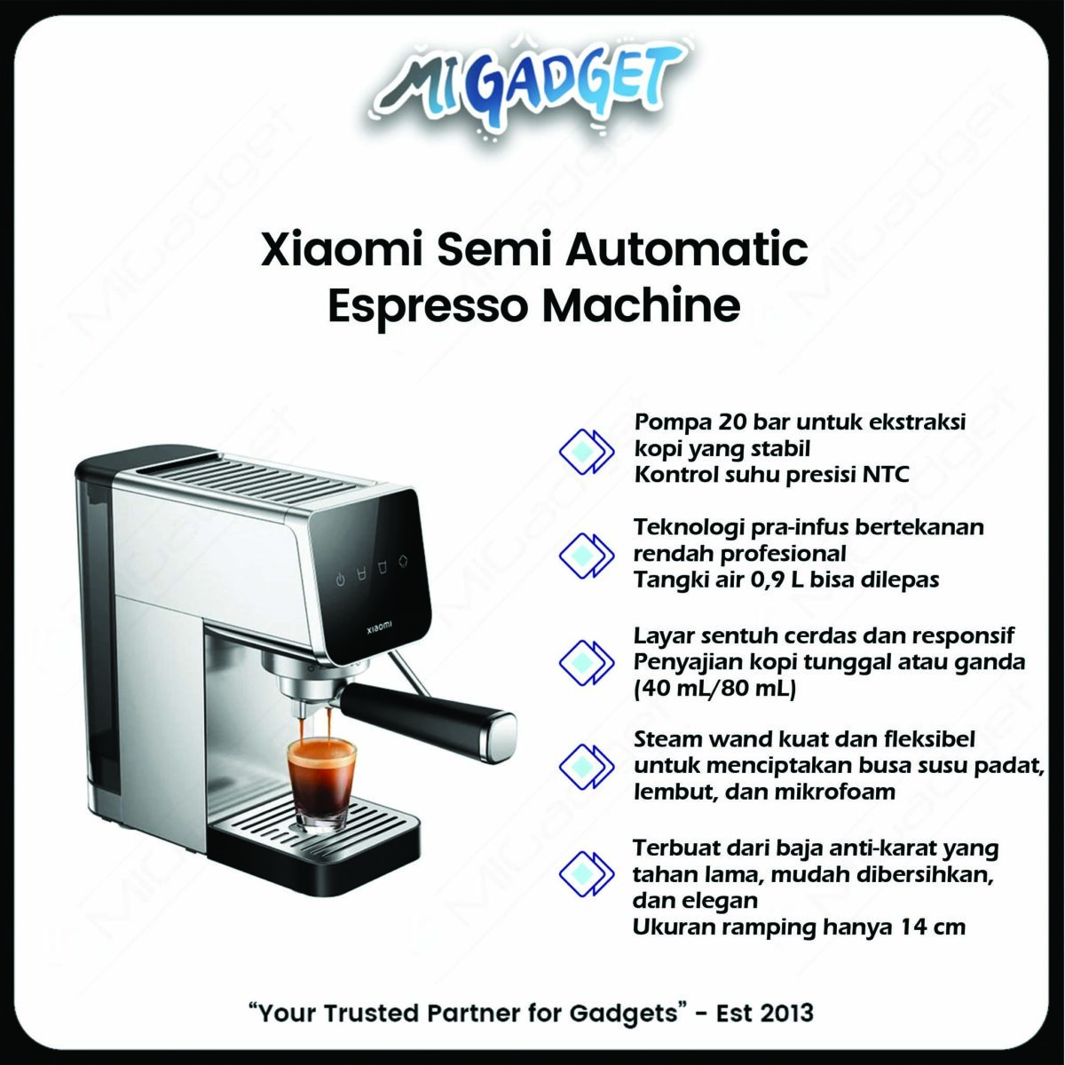 Xiaomi Semi Automatic Espresso Machine Mesin Kopi Espresso Semi Otomatis - Image 3