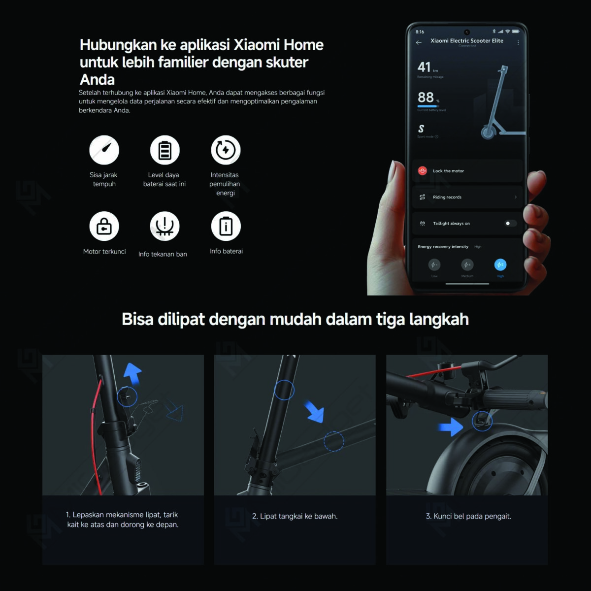 Xiaomi Electric Scooter Elite Skuter Lipat Listrik - Image 6