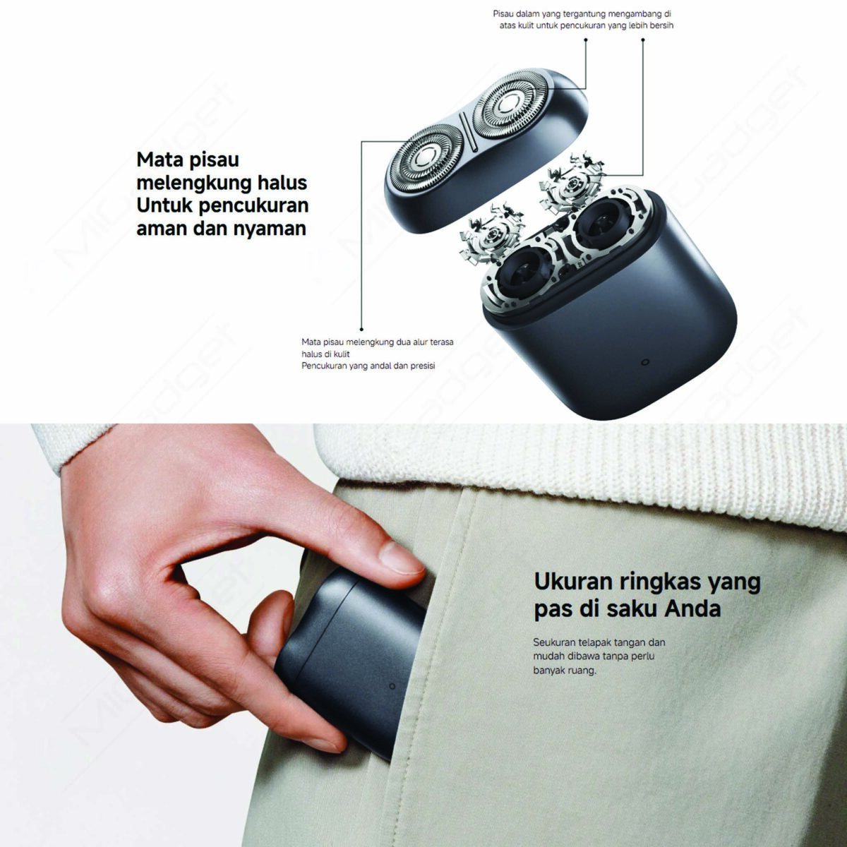 Xiaomi Electric Shaver S200 Alat Cukur Elektrik Pintar Portable Tahan Air IPX7 - Image 5
