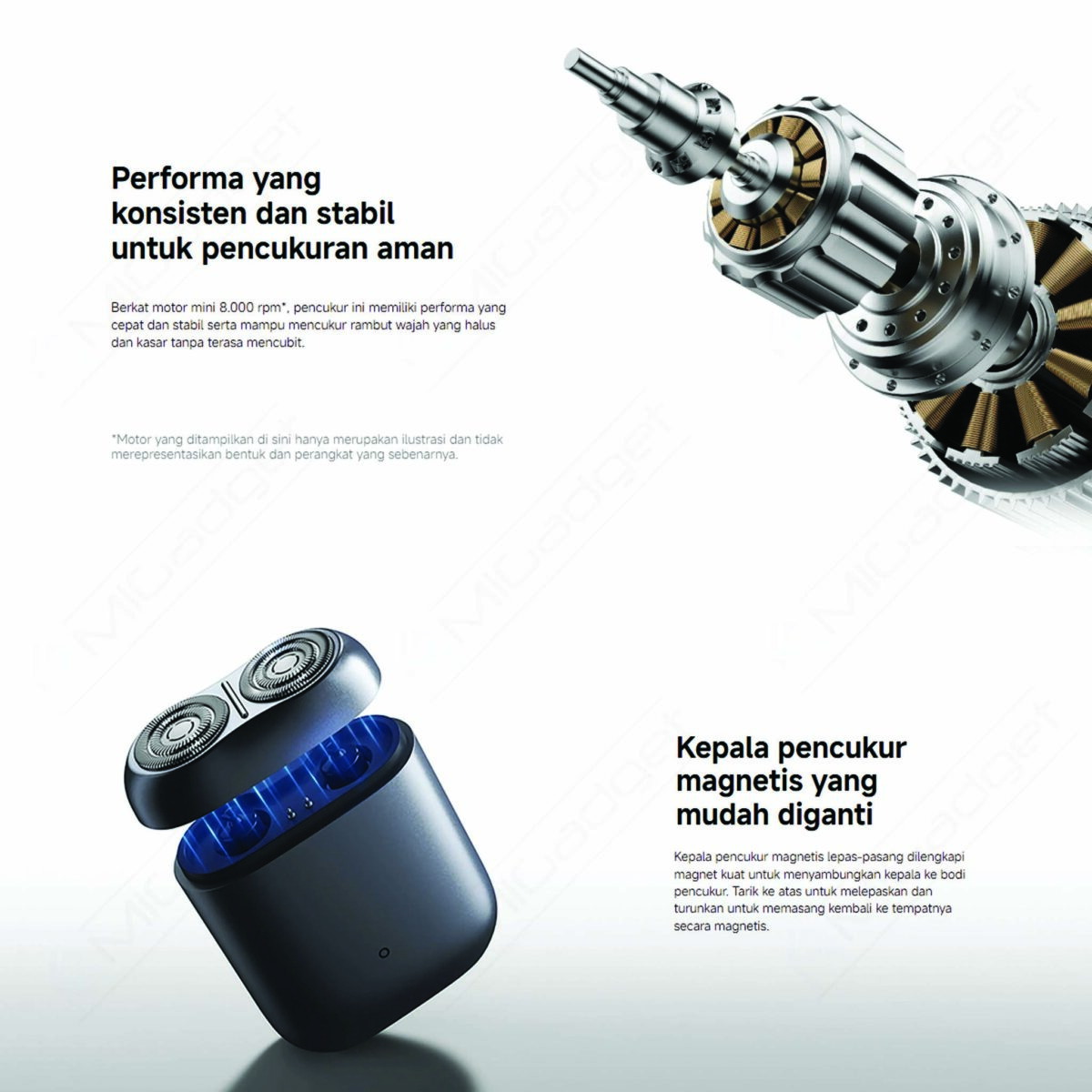 Xiaomi Electric Shaver S200 Alat Cukur Elektrik Pintar Portable Tahan Air IPX7 - Image 6