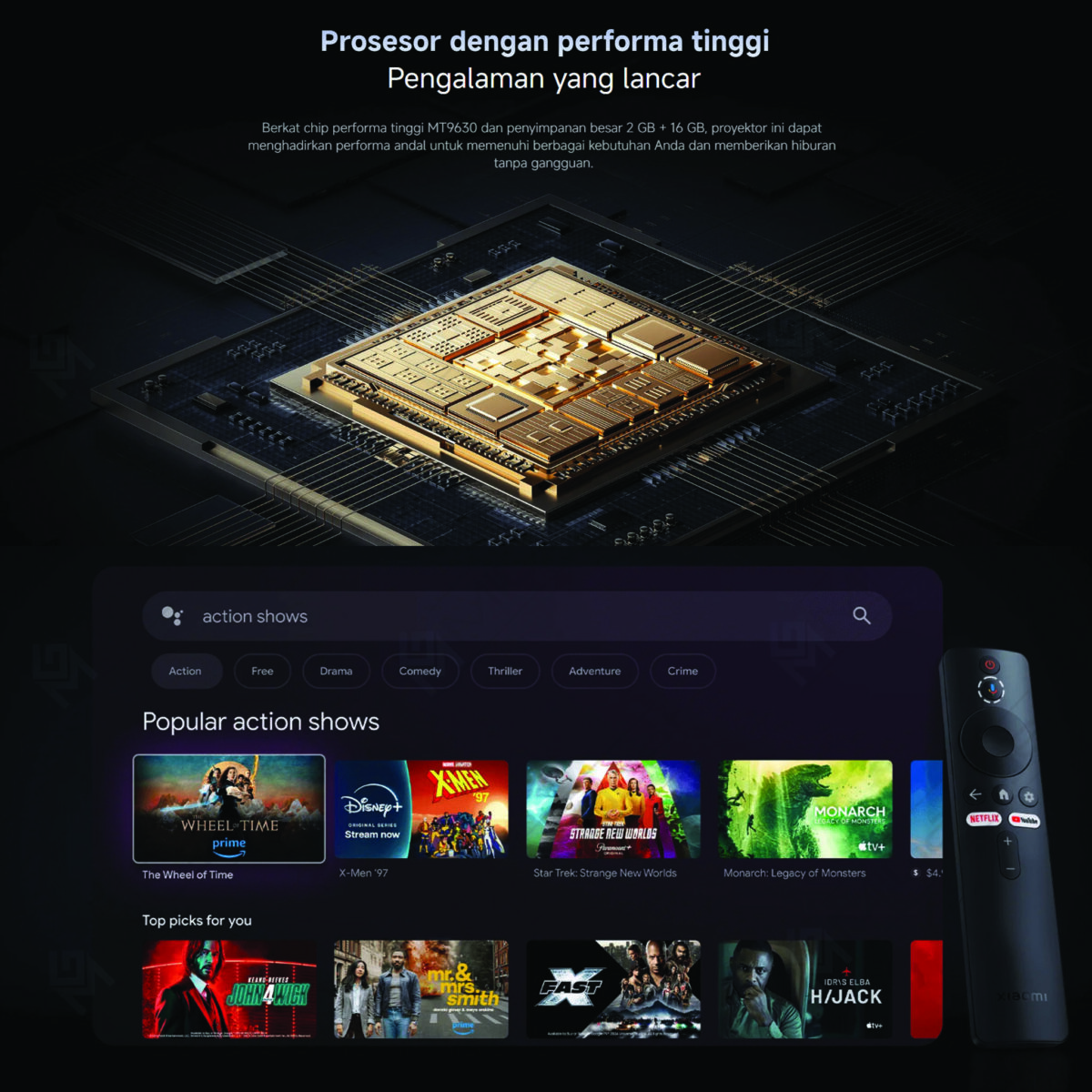 Xiaomi Smart Projector L1 Proyektor Mini Portabel Google TV Android TV Dolby Audio 200 Lumens Full HD 1080p - Image 7