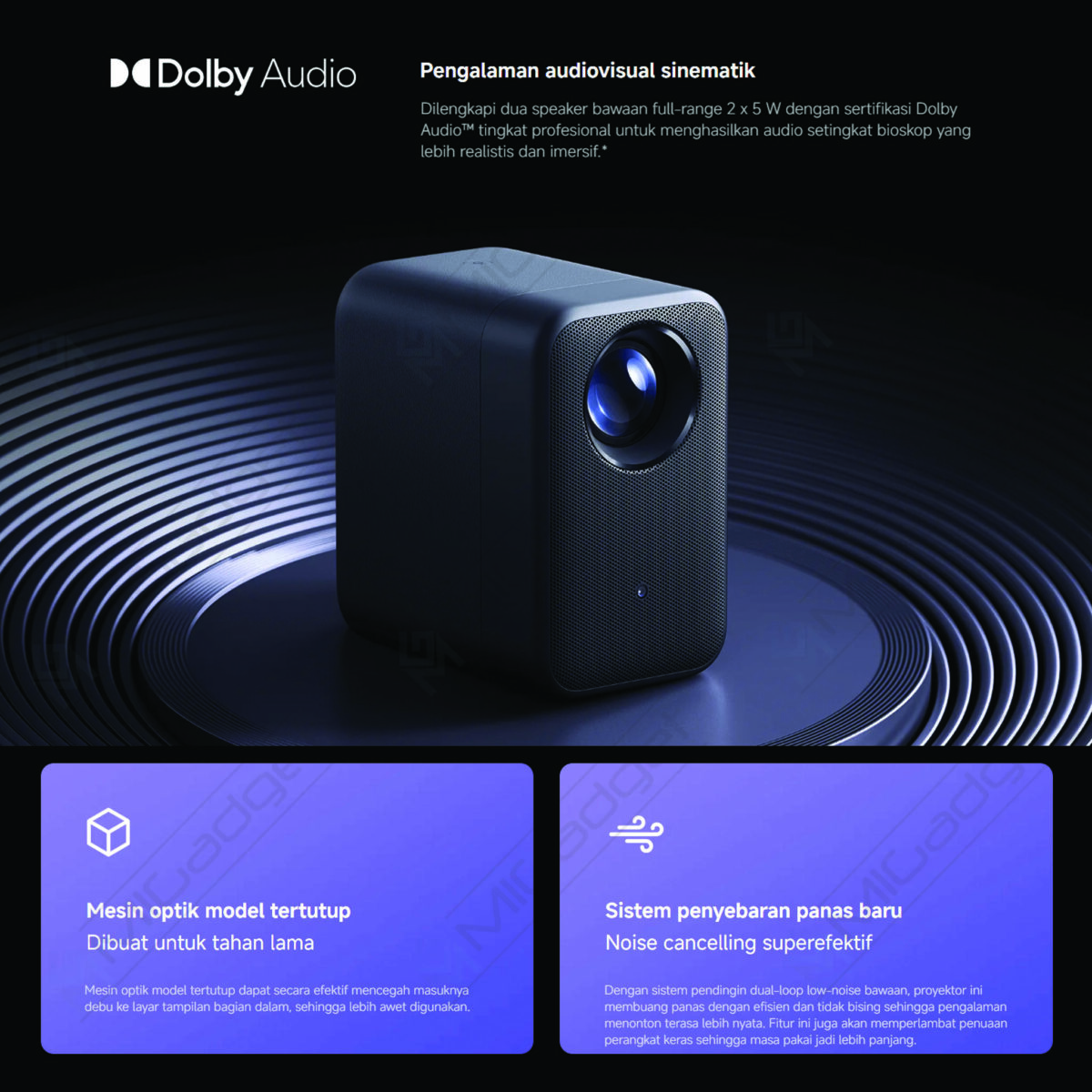 Xiaomi Smart Projector L1 Pro Proyektor Mini Portabel Google TV Android TV Dolby Audio 400 Lumens Full HD 1080p - Image 8