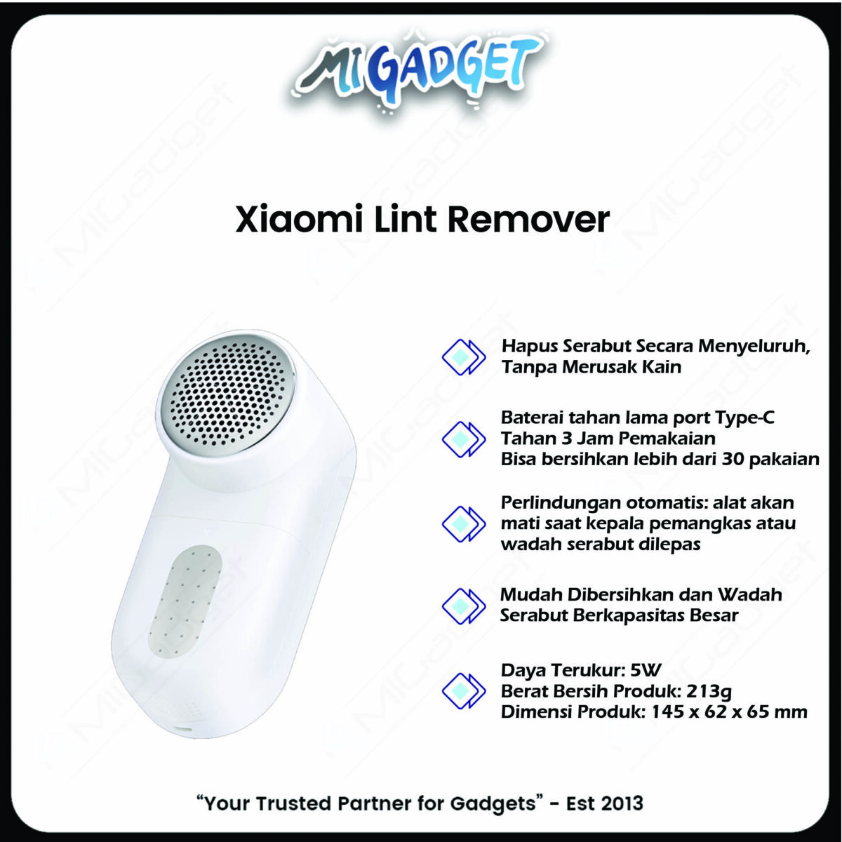 Xiaomi Lint Remover Penghilang Serabut Kain Portable Baterai Tahan Lama - Image 3