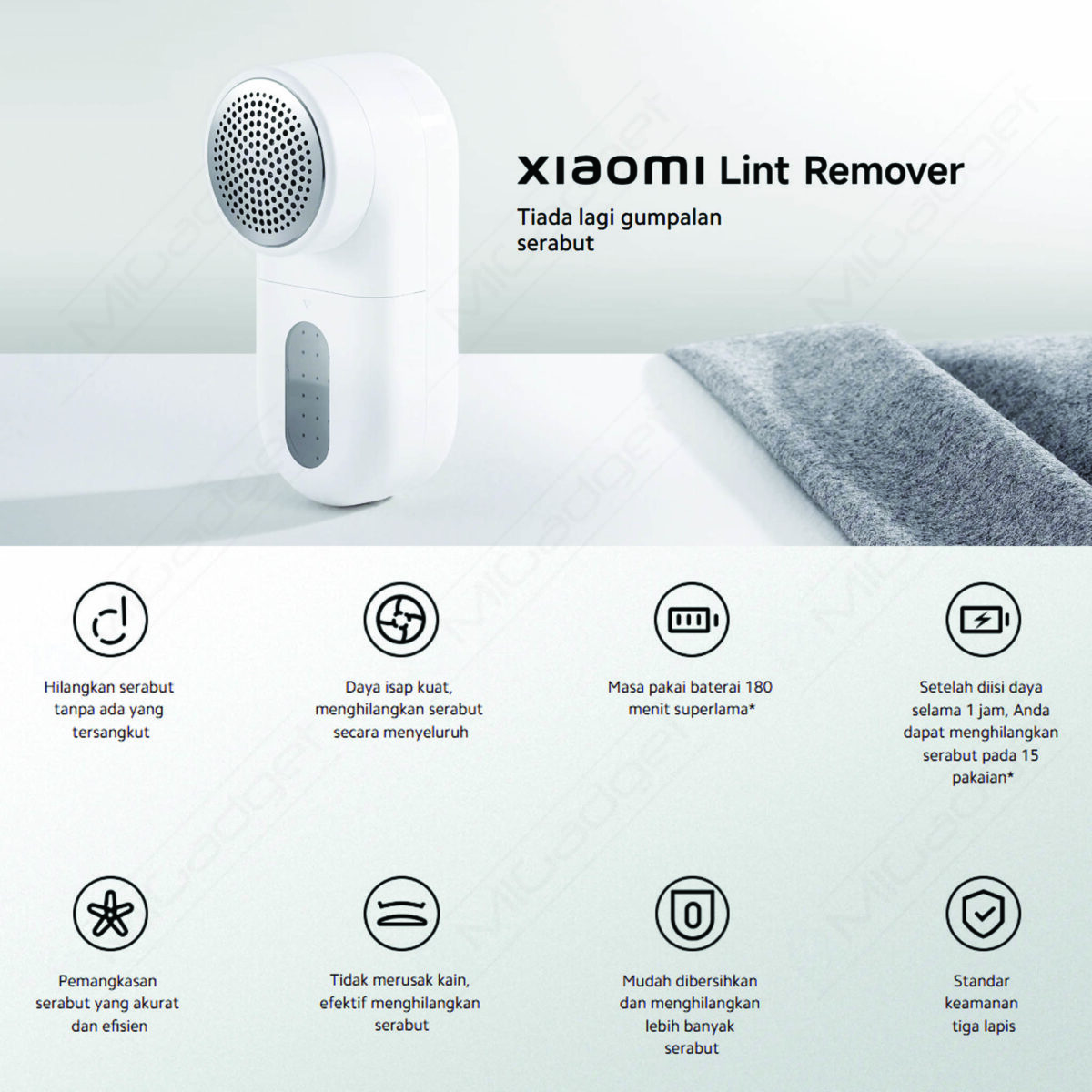 Xiaomi Lint Remover Penghilang Serabut Kain Portable Baterai Tahan Lama - Image 4