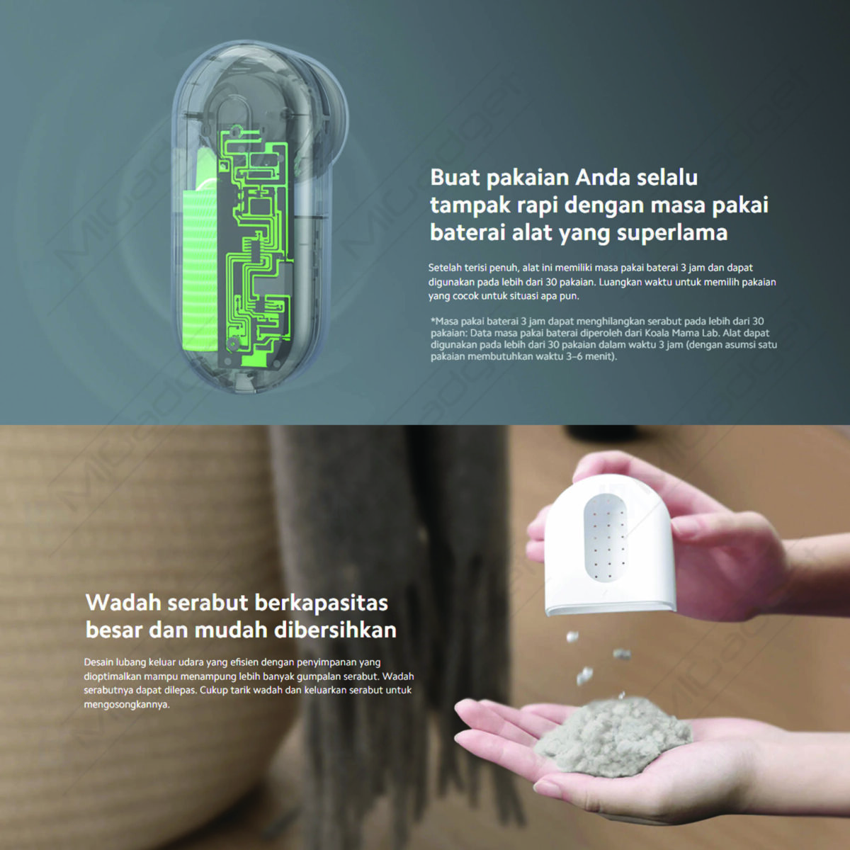 Xiaomi Lint Remover Penghilang Serabut Kain Portable Baterai Tahan Lama - Image 5
