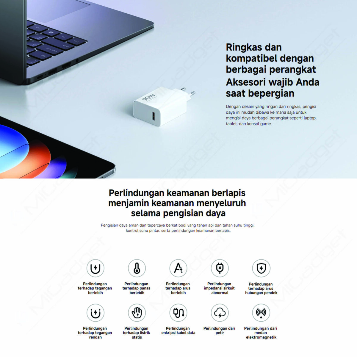 Xiaomi 90W Hypercharge Combo Type-A Charger Fast Charging Teknologi GaN Kabel USB 100cm - Image 6