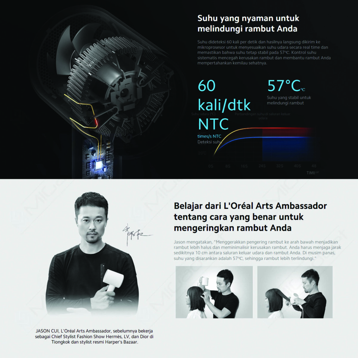 Xiaomi Mi Ionic Hair Dryer H300 Pengering Rambut Ion Mini Kecil dan Cepat - Image 6