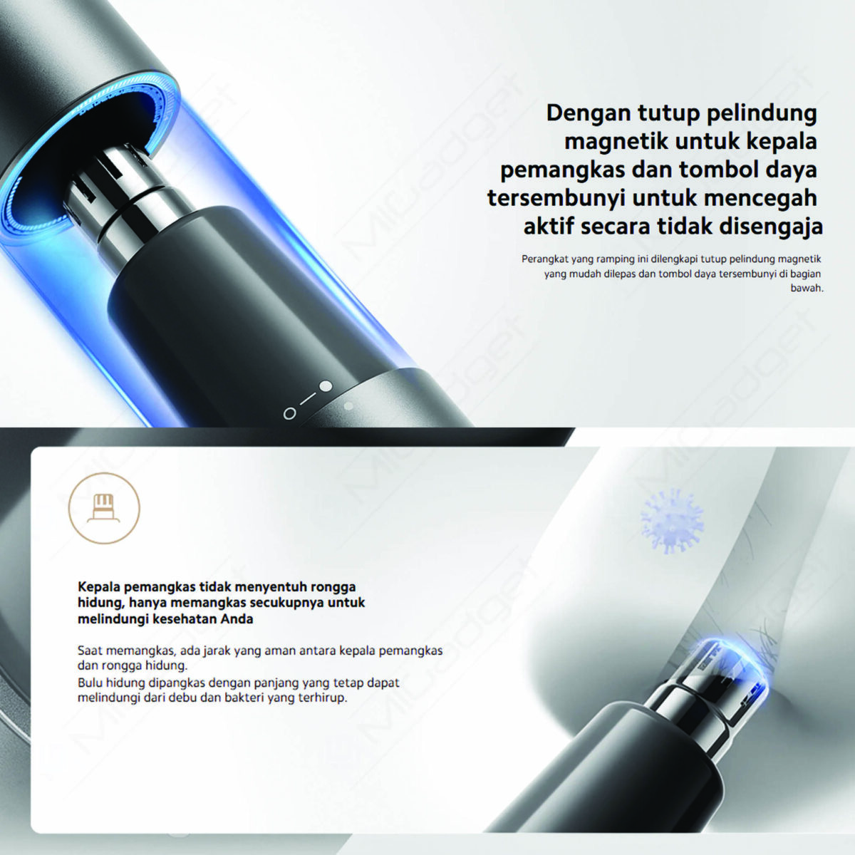 Xiaomi Nose Hair Trimmer Alat Cukur Bulu Hidung Pria Wanita Elektrik Waterproof IPX5 Type-C - Image 6