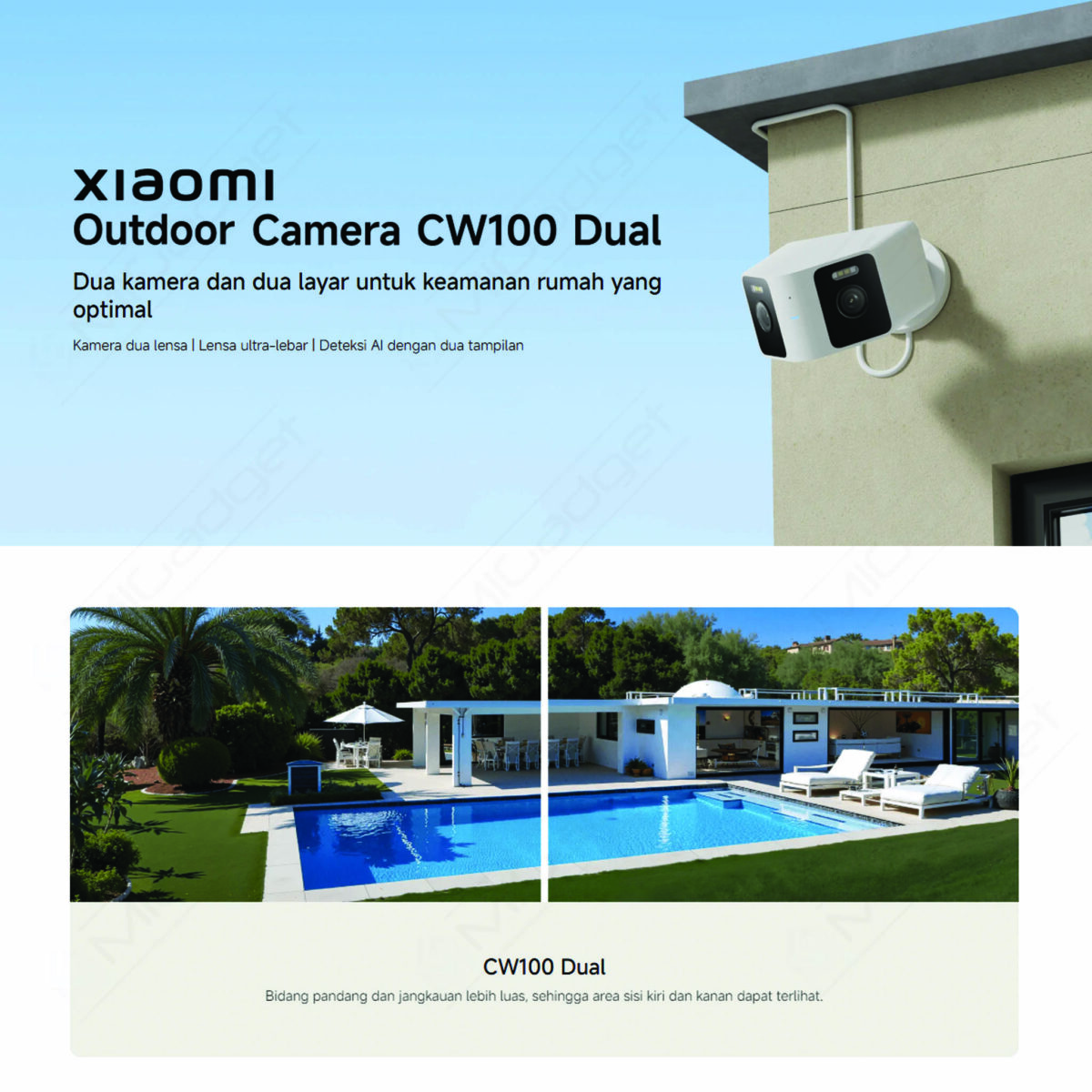 Xiaomi Outdoor Camera CW100 Dual Kamera CCTV Dual Lens 3MP AI Night Vision IP66 - Image 4