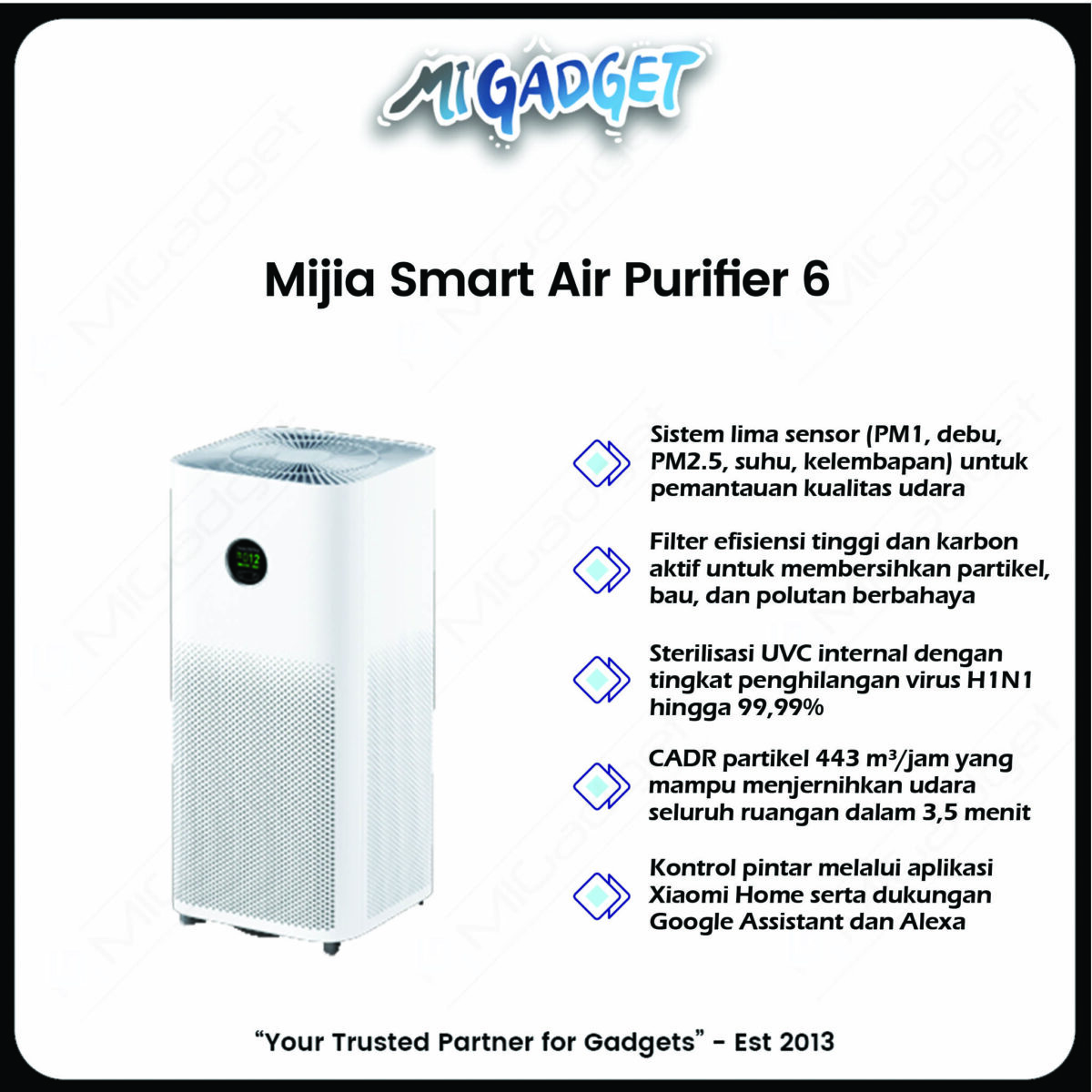 Mijia Smart Air Purifier 6 Pembersih Udara Pintar Anti Virus dan Alergi - Image 3