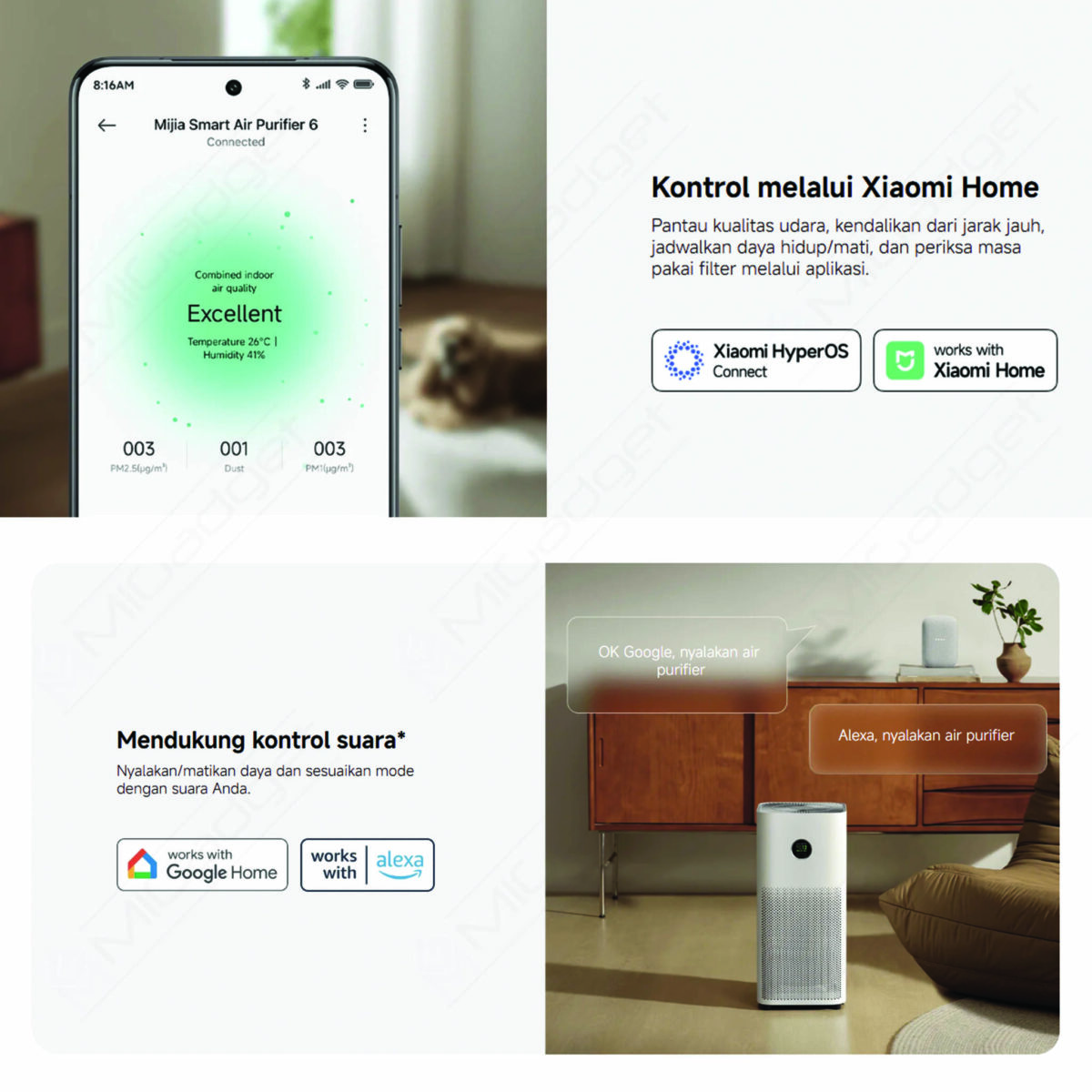 Mijia Smart Air Purifier 6 Pembersih Udara Pintar Anti Virus dan Alergi - Image 6