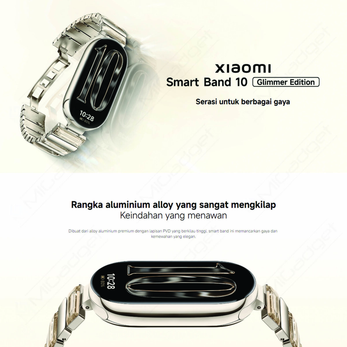 Xiaomi Smart Mi Band 10 Glimmer Edition Aluminium Alloy AMOLED Tahan 21 Hari 5 ATM - Image 4