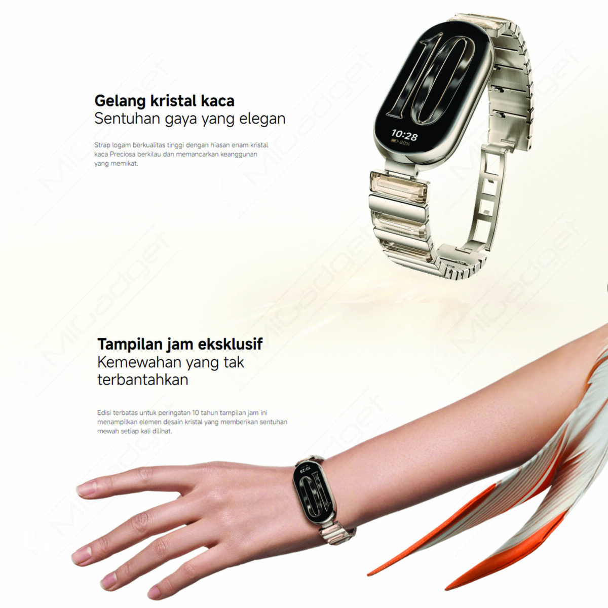 Xiaomi Smart Mi Band 10 Glimmer Edition Aluminium Alloy AMOLED Tahan 21 Hari 5 ATM - Image 5