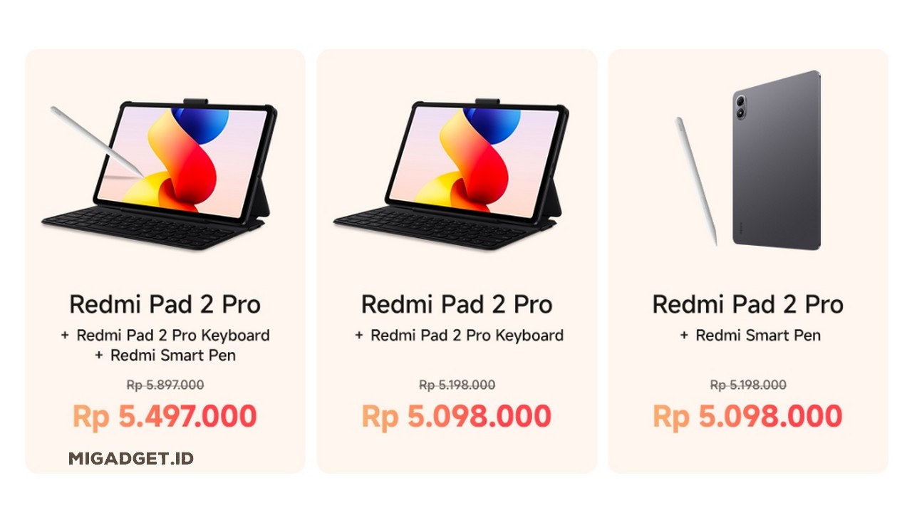 Tablet 5 Jutaan Lengkap Redmi Pad 2 Pro Keyboard Smart Pen
