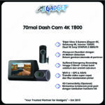 70mai Dash Cam 4K T800 Triple View Kamera Dashcam Dual 4K Depan Belakang Interior Sony STARVIS 2 GPS Parking WiFi 6 - Image 3