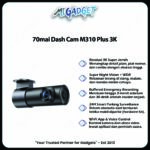 70mai Dash Cam M310 Plus 3K Kamera Mobil 3K WiFi Voice Control Night Vision WDR Parking Mode - Image 3