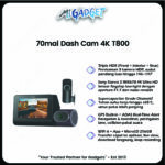 70mai T800 Dashcam 3 Kamera 4K Sony Starvis 2 GPS ADAS WiFi Depan Dalam Belakang - Image 3